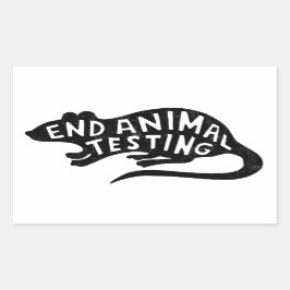 Adesivo Retangular Parar testes em animais
