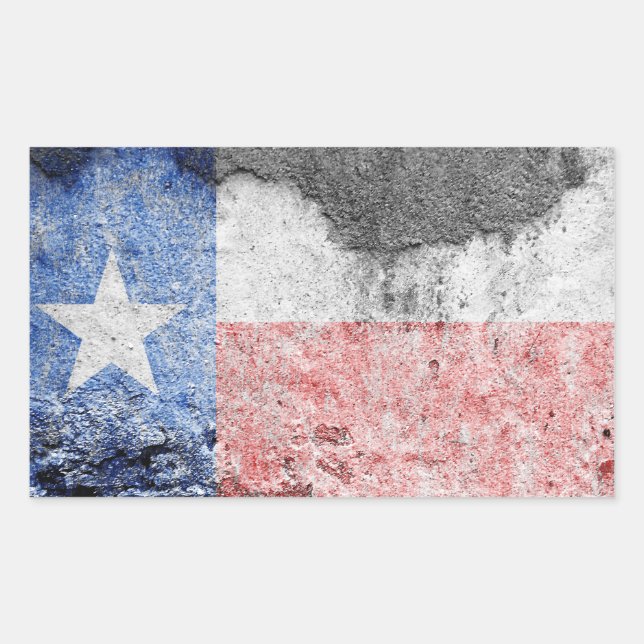 Adesivo Retangular parede do tijolo de bandeira texas (Frente)