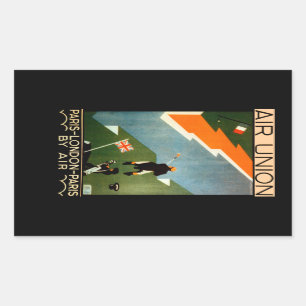 Adesivo Retangular Paris - Londres - Paris pelo ar