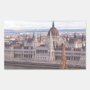Adesivo Retangular Parlamento húngaro Budapeste por dia