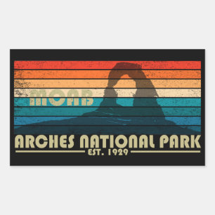 Adesivo Retangular Parque Nacional Arches Vintage Moab Utah