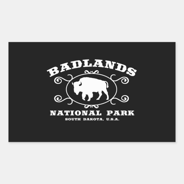 Adesivo Retangular Parque Nacional Badlands Buffalo (Frente)