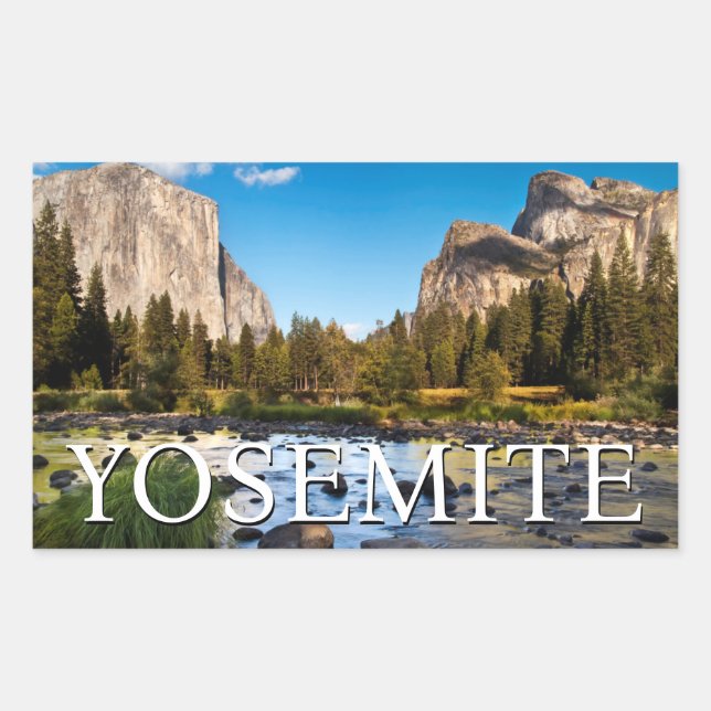 Adesivo Retangular Parque Nacional de Yosemite, Califórnia (Frente)