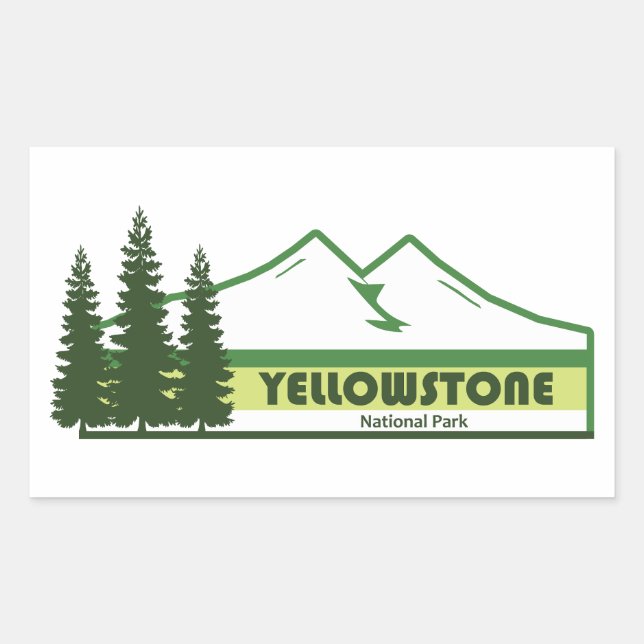 Adesivo Retangular Parque Nacional do Yellowstone Green Stripes (Frente)