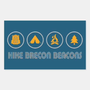 Adesivo Retangular Parque Nacional dos Beacons Hike Brecon