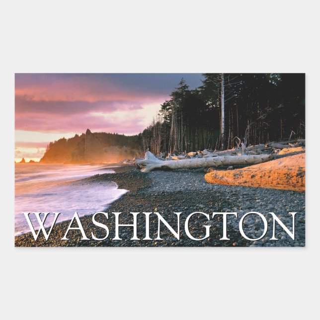 Adesivo Retangular Parque Nacional Olímpico | Estado de Washington (Frente)