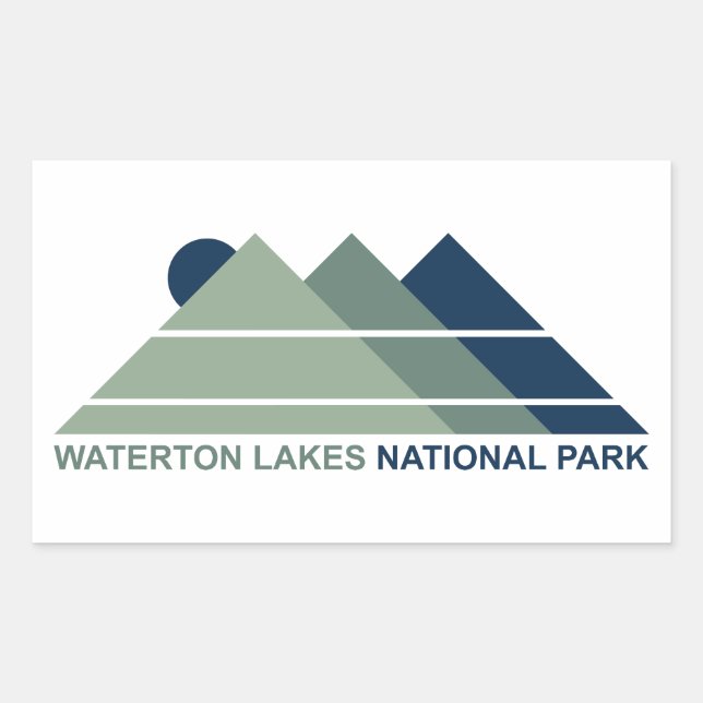 Adesivo Retangular Parque Nacional Waterton Lakes Mountain Sun (Frente)