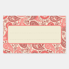 Adesivo Retangular Parte da Coleção Love Letters Paisley Rose