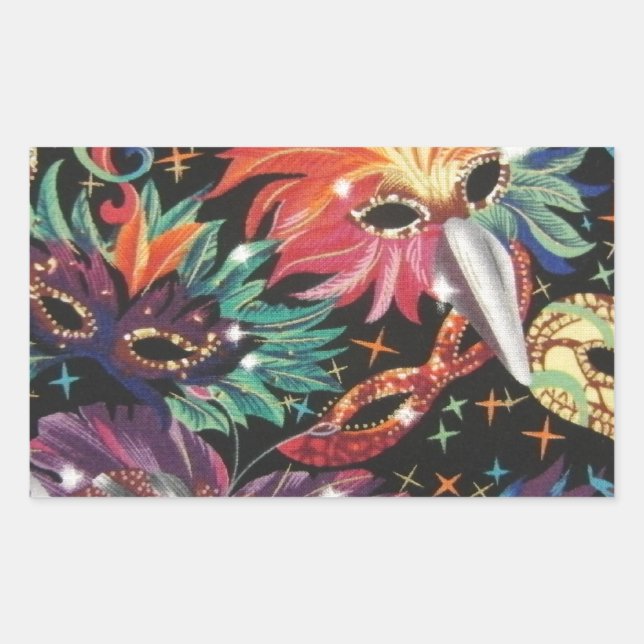 Adesivo Retangular Partido Mardi Gras (Frente)