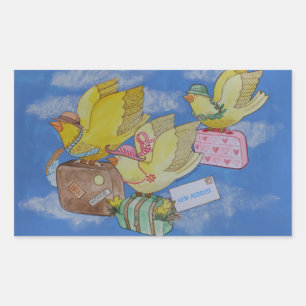 Adesivo Retangular Pássaros no lançamento de novo endereço