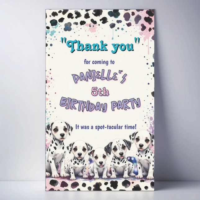Adesivo Retangular Pastel Dalmatian Spot-tacular Thank You  (Criador carregado)