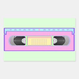 Adesivo Retangular Pastel kawaii VHS Vaporwave pixel art