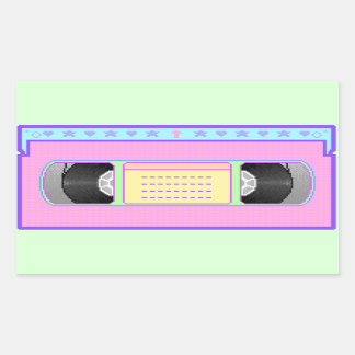 Adesivo Retangular Pastel kawaii VHS Vaporwave pixel art