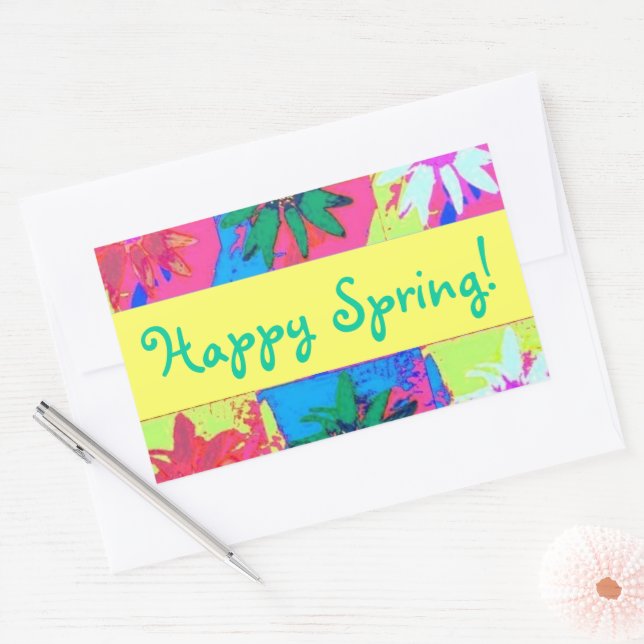 Adesivo Retangular Pastel Paint Splatter Daisiers (Envelope)
