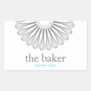 Adesivo Retangular Pastelaria Baking Whisk Modern Catering
