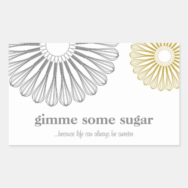 Adesivo Retangular Pastelaria Baking Whisk Modern Catering (Frente)