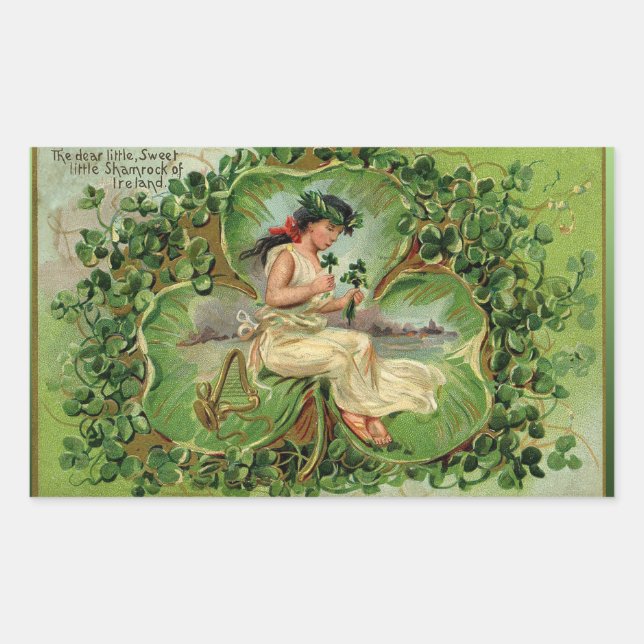 Adesivo Retangular Pau de Shamrock doce (Frente)