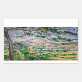 Adesivo Retangular Paul Cezanne - Mont Sainte-Victoire e pinheiro Gra