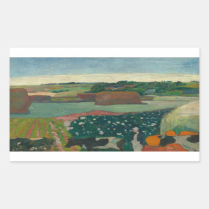 Adesivo Retangular Paul Gauguin - Haystacks na Bretanha