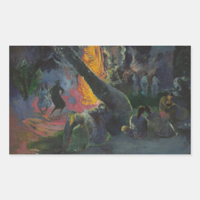 Adesivo Retangular Paul Gauguin - Upa Upa (The Fire Dance) (Frente)