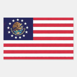 Adesivo Retangular Pavilhão mexicano americano