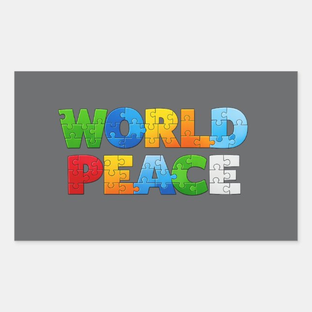 Adesivo Retangular Paz Mundial (Frente)