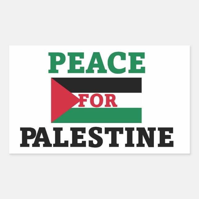 Adesivo Retangular Paz na Palestina (Frente)