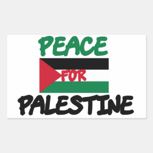 Adesivo Retangular Paz para a Palestina