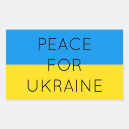 Adesivo Retangular Paz Para A Ucrânia Sinalizador Ucraniano Mínimo Si