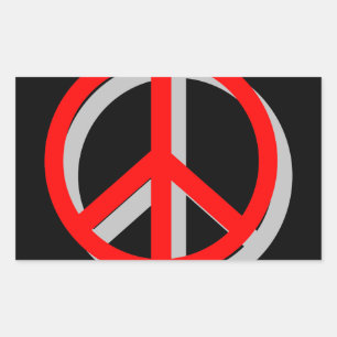 Adesivo Retangular Paz para fora