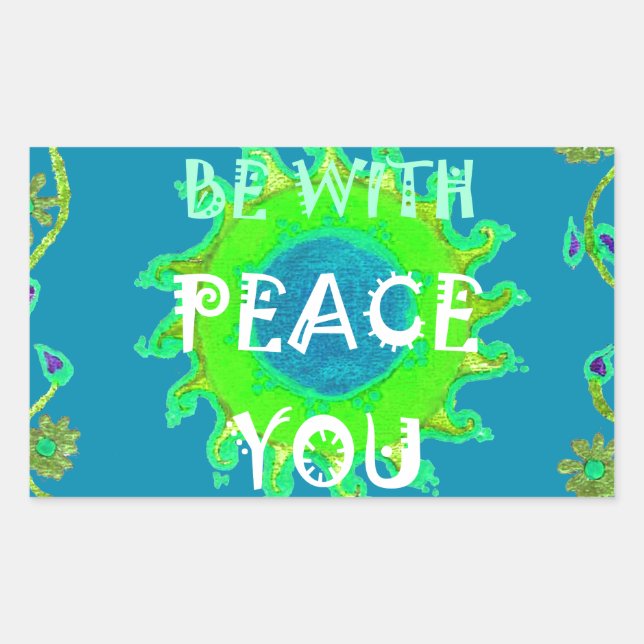 Adesivo Retangular Peace Be with You Art Impressão (Frente)