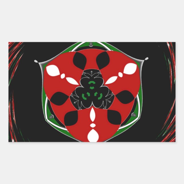 Adesivo Retangular "Peace: with Shield Emblem" Art Impressão (Frente)