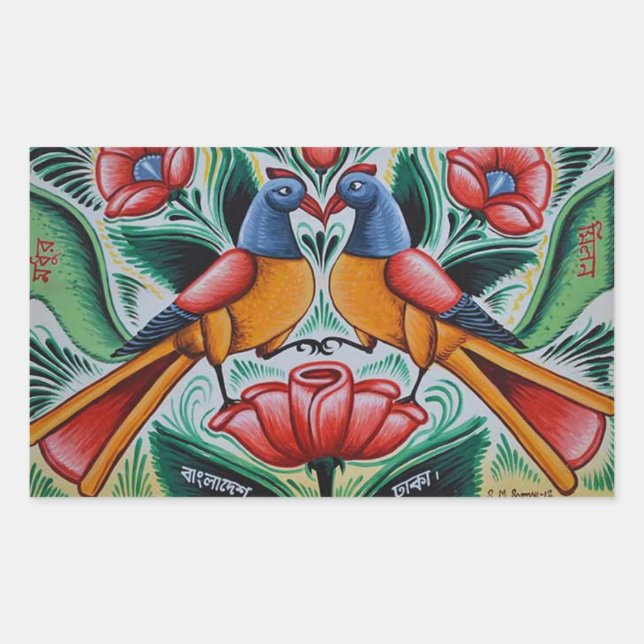 Adesivo Retangular Peacock stickers (Frente)