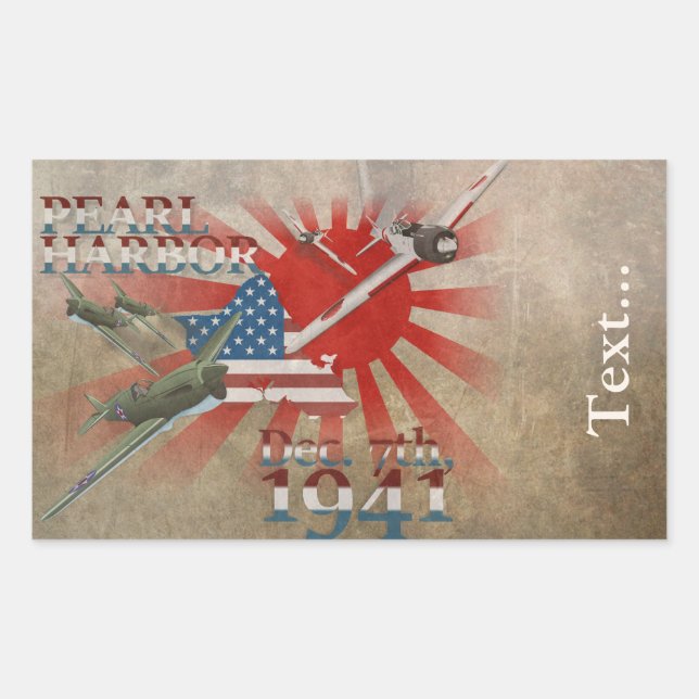 Adesivo Retangular Pearl Habor 7 de dezembro de 1941 (Frente)
