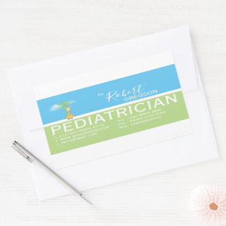 Adesivo Retangular Pediatra de Girafa/Pediatra