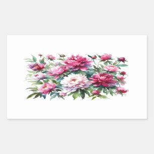 Adesivo Retangular Peões de Aquarela com Vinheta de Scrapbooking