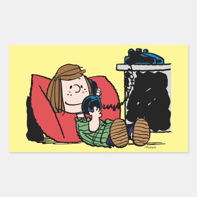 Adesivo Retangular Peppermint Patty no telefone (Frente)