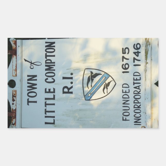Adesivo Retangular Pequeno Compton, sinal fundado RI (Frente)