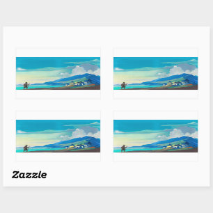 Adesivo Retangular Peregrino da Cidade Radiante por Nicholas Roerich