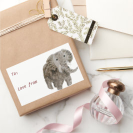 Adesivo Retangular Personalização de Elefante de Arte Animal Selvagem