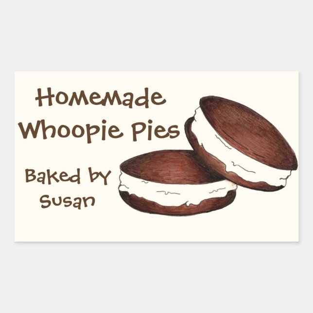Adesivo Retangular Personalizado Feito Por Whoopie Pie Baking PA Hola (Frente)