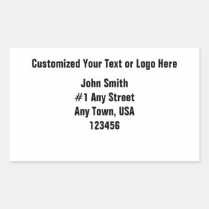 Adesivo Retangular Personalizado seu texto ou logotipo aqui