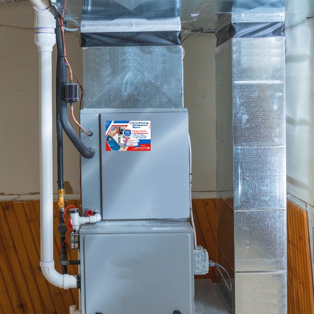 Adesivo Retangular Personalizar o Forno de Reparo do Sistema de Aquec (This sticker mockup is not to scale. It is a reference image.)