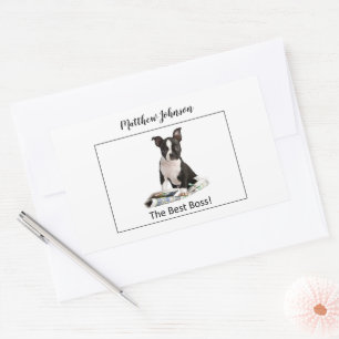 Adesivo Retangular Personalize o jornal de cachorro Dia do Chefe, Hum
