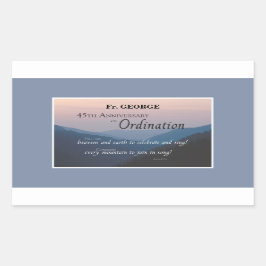 Adesivo Retangular Personalize os 45.º Parabéns da Ordenação do Anive