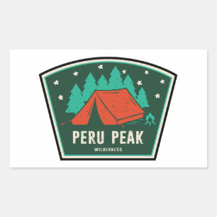 Adesivo Retangular Peru Peak Wilderness Vermont Acampamento
