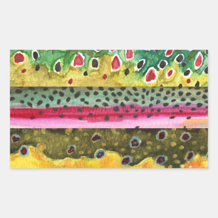 Adesivo Retangular Pesca De Trutas