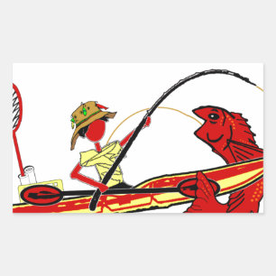 Adesivo Retangular Pesca do caiaque