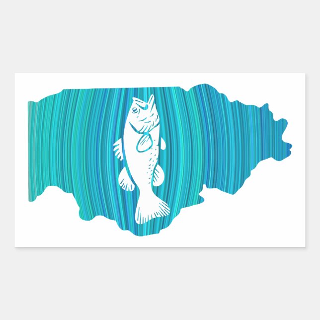 Adesivo Retangular Pesca na Onda de Illinois (Frente)