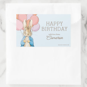 Adesivo Retangular Peter Rabbit Blue Birth Personalizado